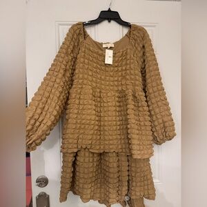 NWT Simply Southern Textured Brown Dress